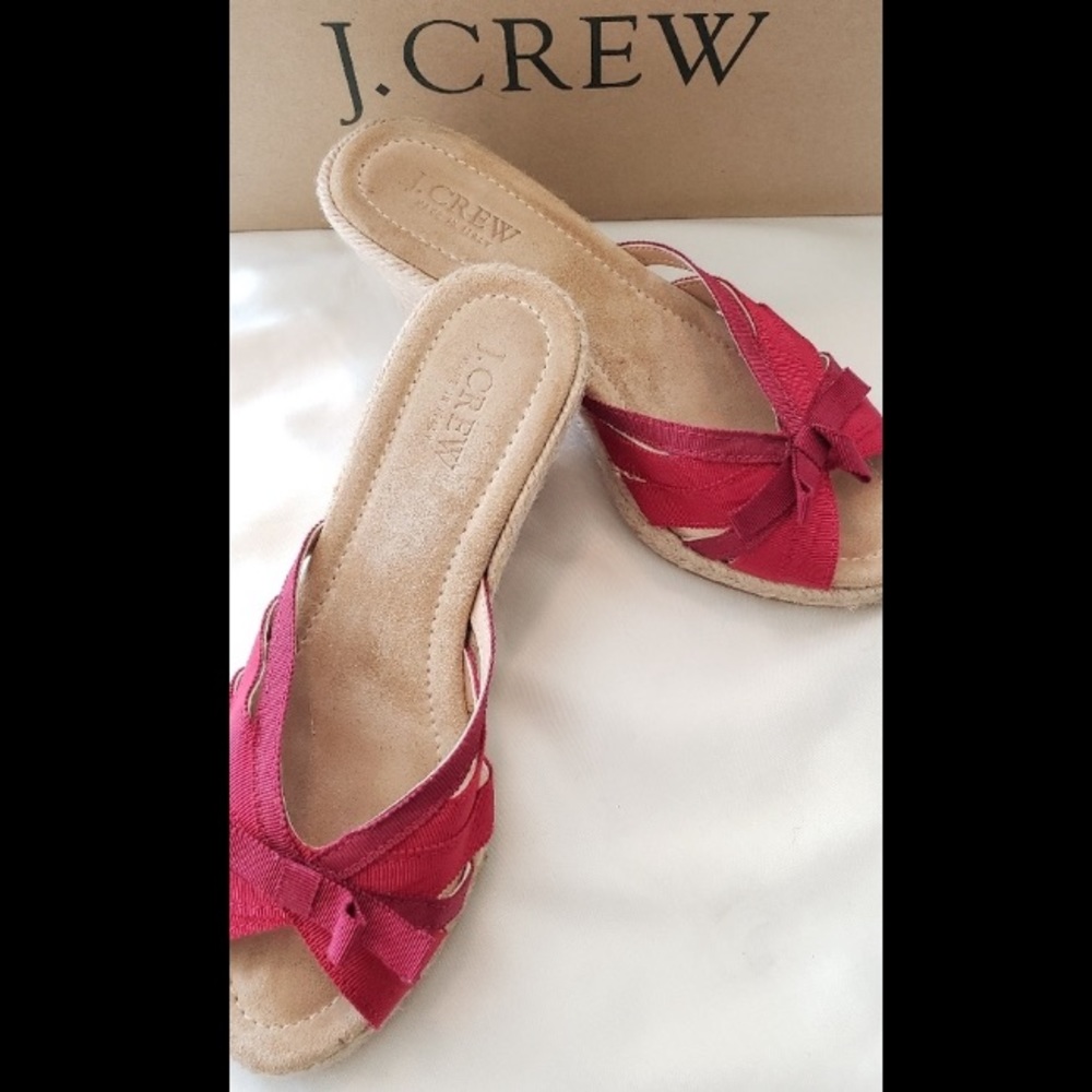 J. Crew Jillian Red Wedges Size 5
